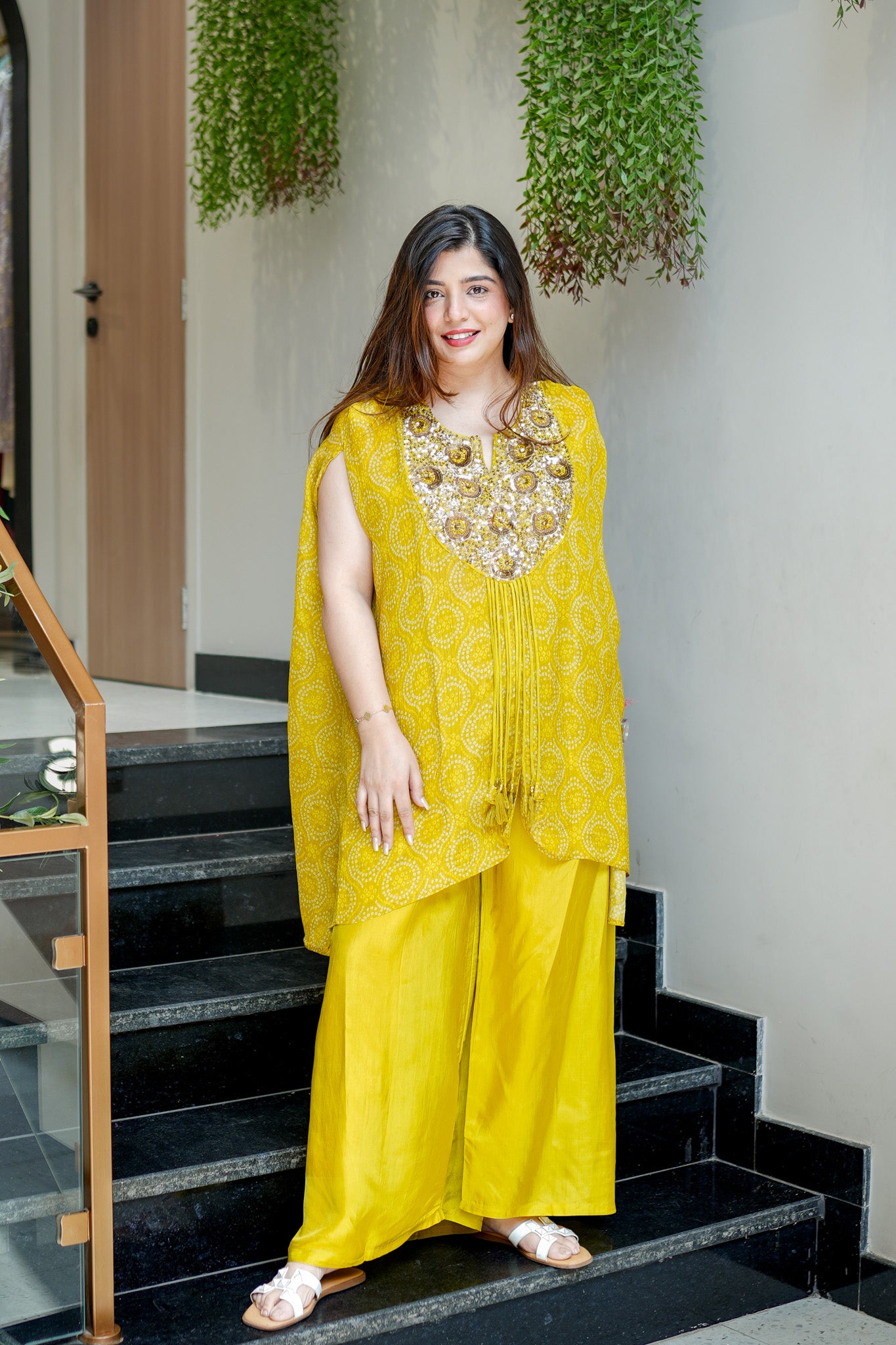 Hania Bandhani Print Cordset With Embroidery Detailing