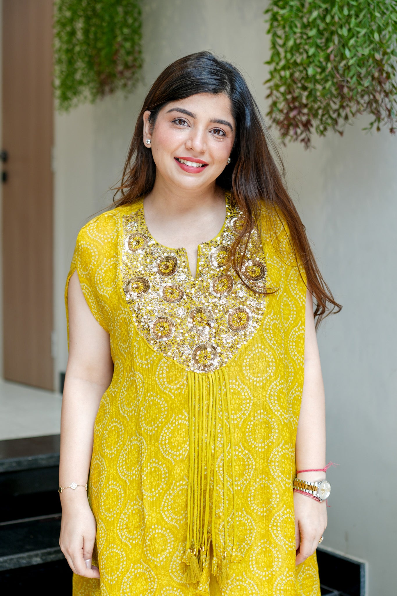Hania Bandhani Print Cordset With Embroidery Detailing