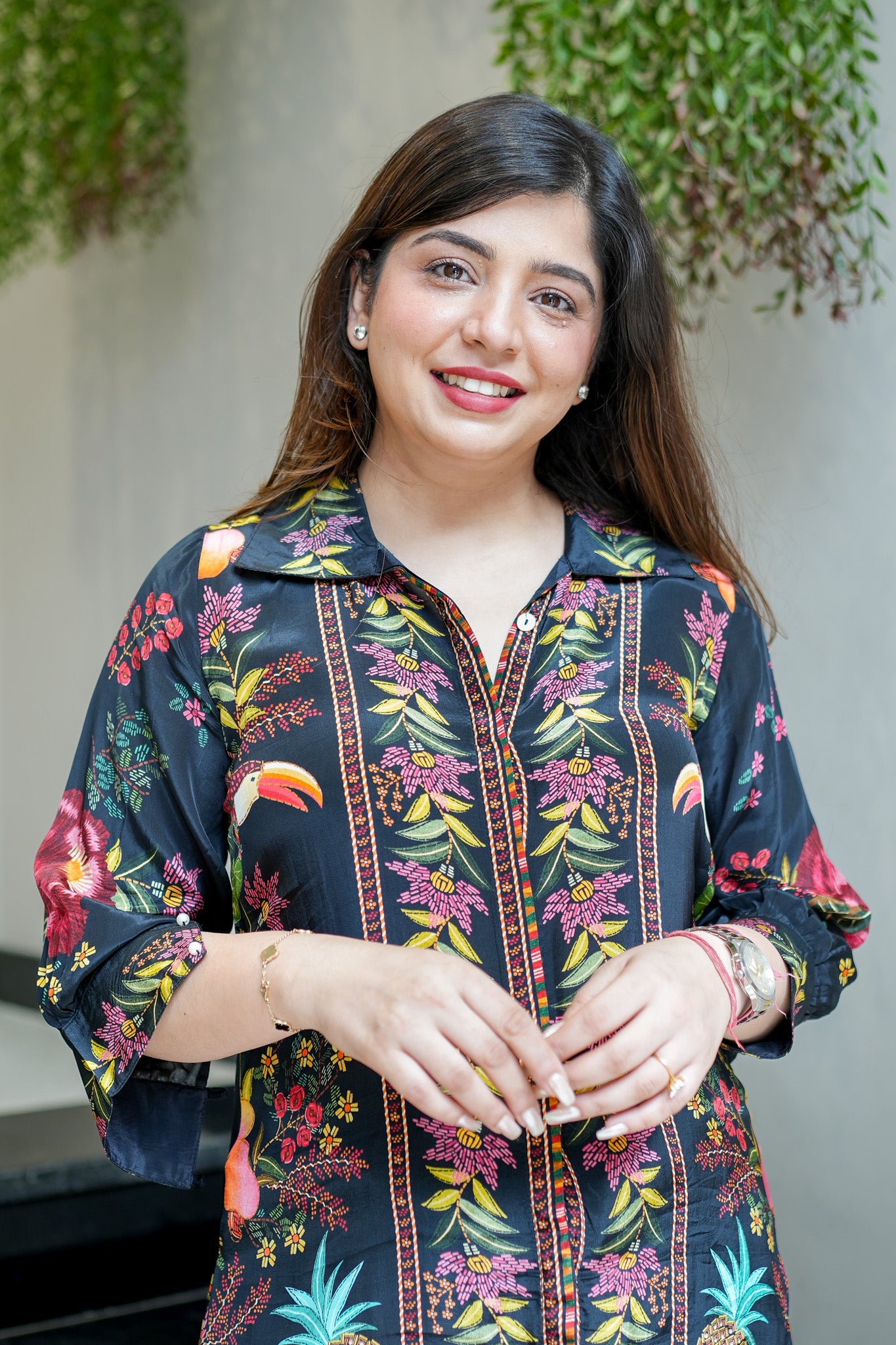 Roya Black Digital Print Cord Set