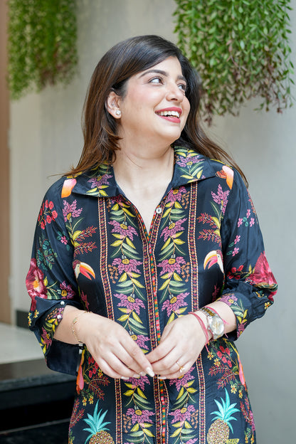 Roya Black Digital Print Cord Set