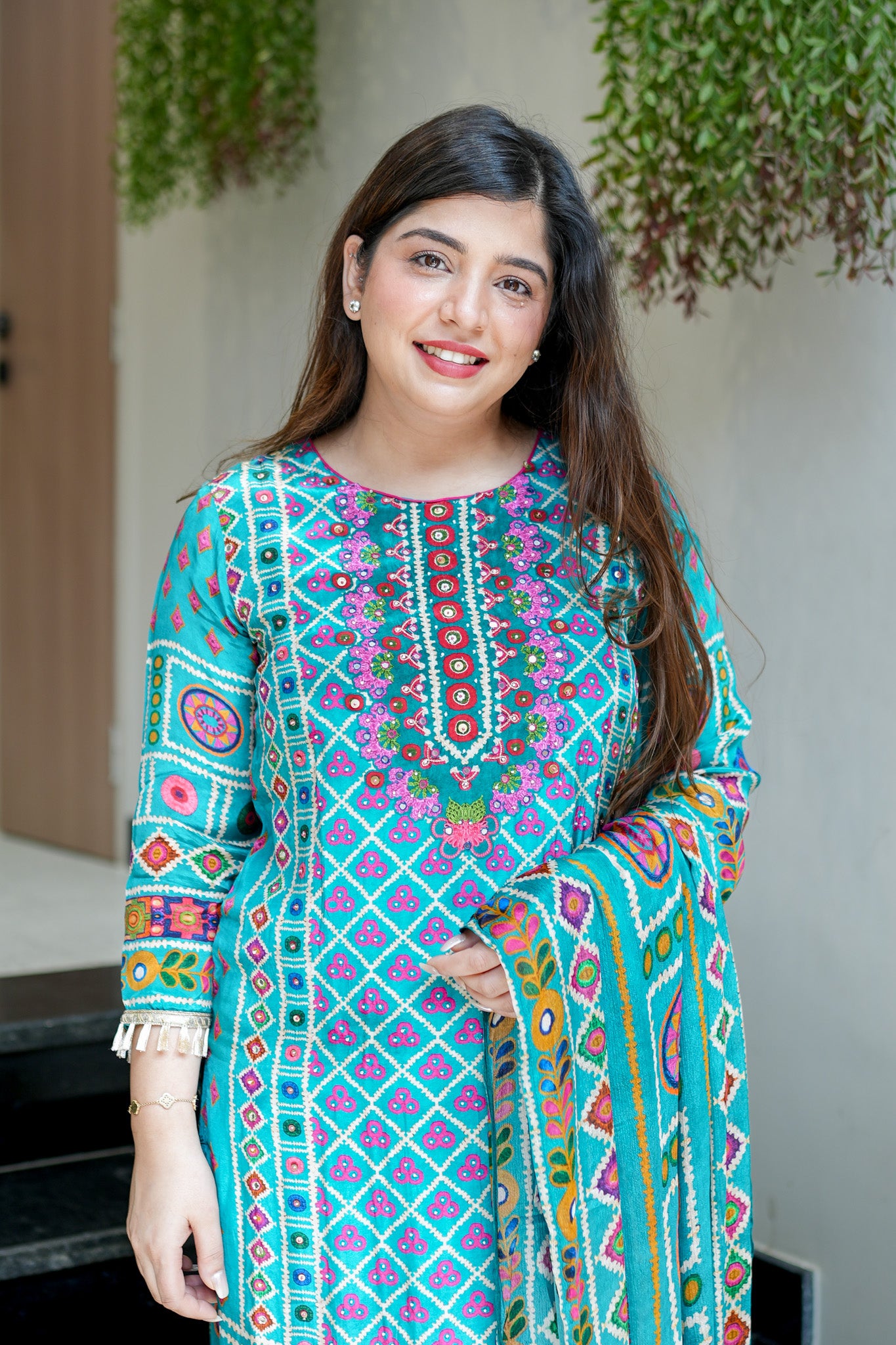 Gazal Blue Digital Print Suit Set