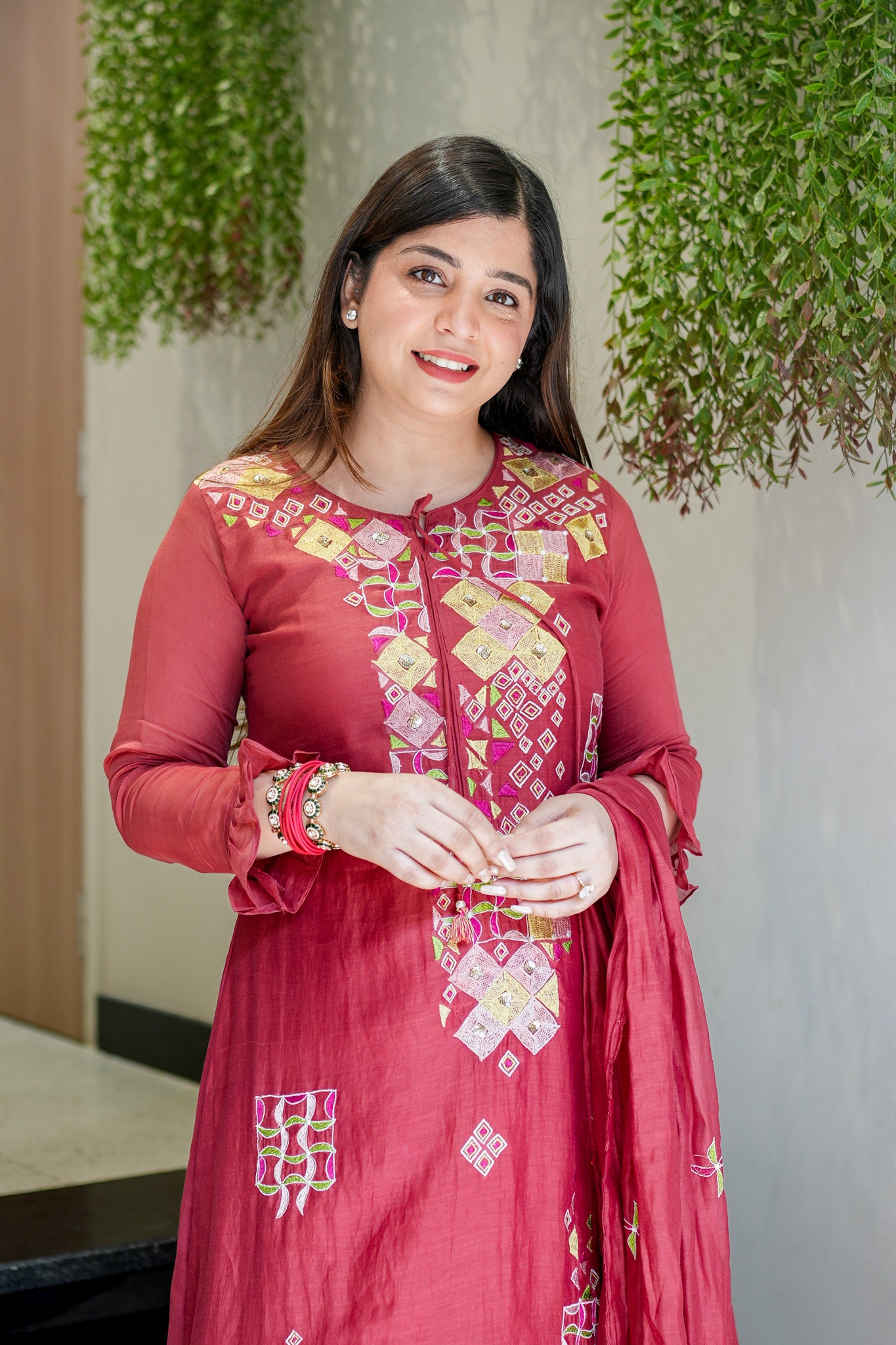 Naira Embroidered Silk Suit