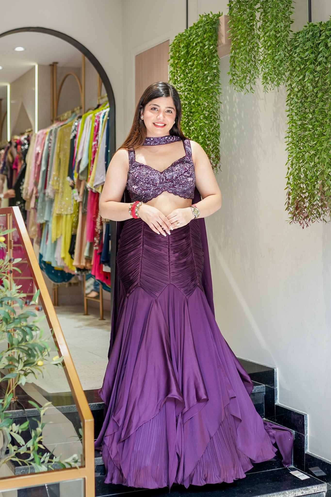 Veyona Embroidered Fish Cut Lehenga
