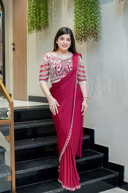 Ruwa Hand Embroidered Drape Saree