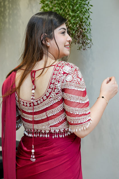 Ruwa Hand Embroidered Drape Saree