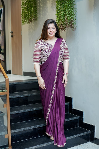 Ruwa Hand Embroidered Drape Saree