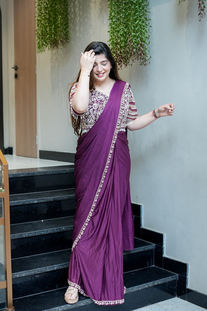 Ruwa Hand Embroidered Drape Saree