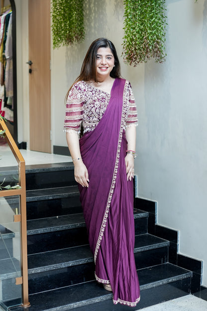 Ruwa Hand Embroidered Drape Saree