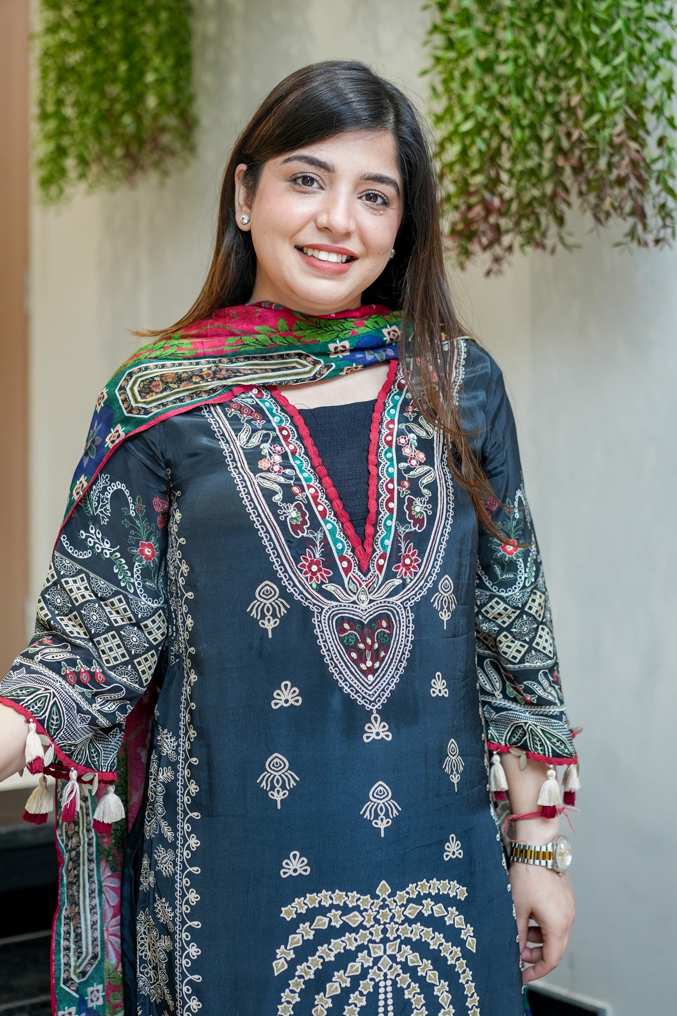Maya Black Digital Print Suit Set