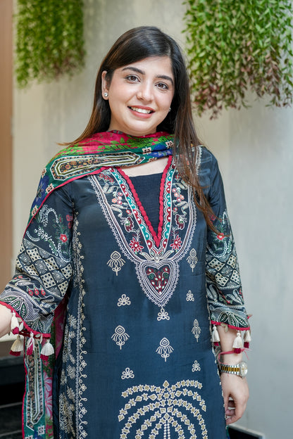 Maya Black Digital Print Suit Set