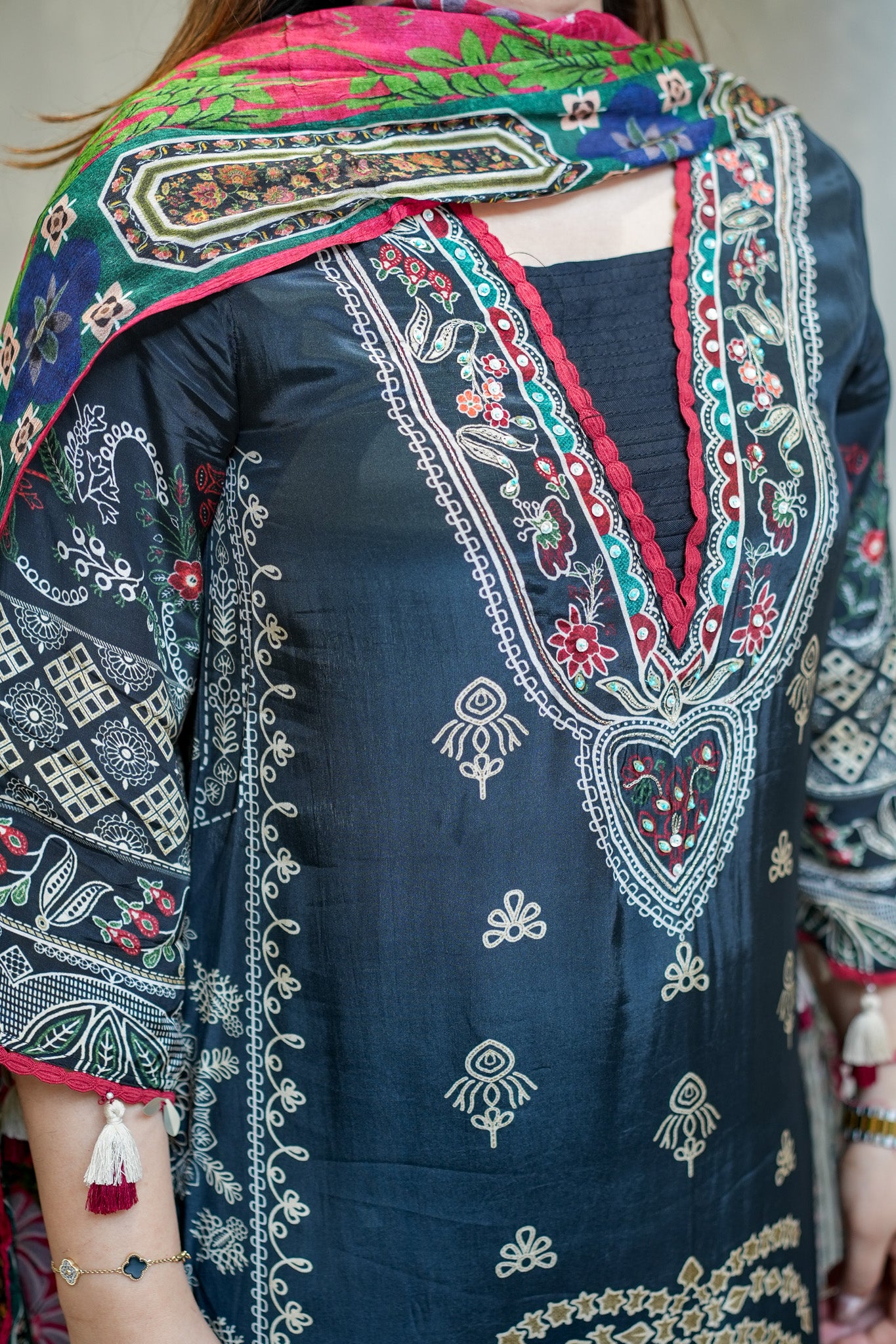Maya Black Digital Print Suit Set