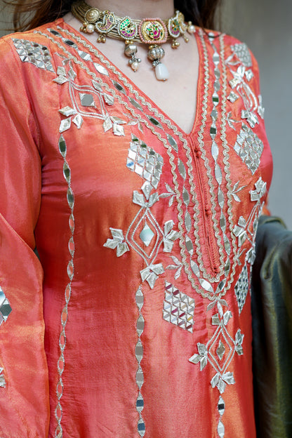 Taara Gotta And Mirror Detailing Anarkali