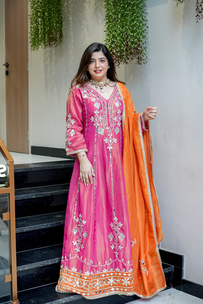 Taara Gotta And Mirror Detailing Anarkali