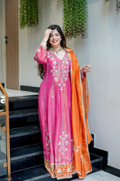Taara Gotta And Mirror Detailing Anarkali