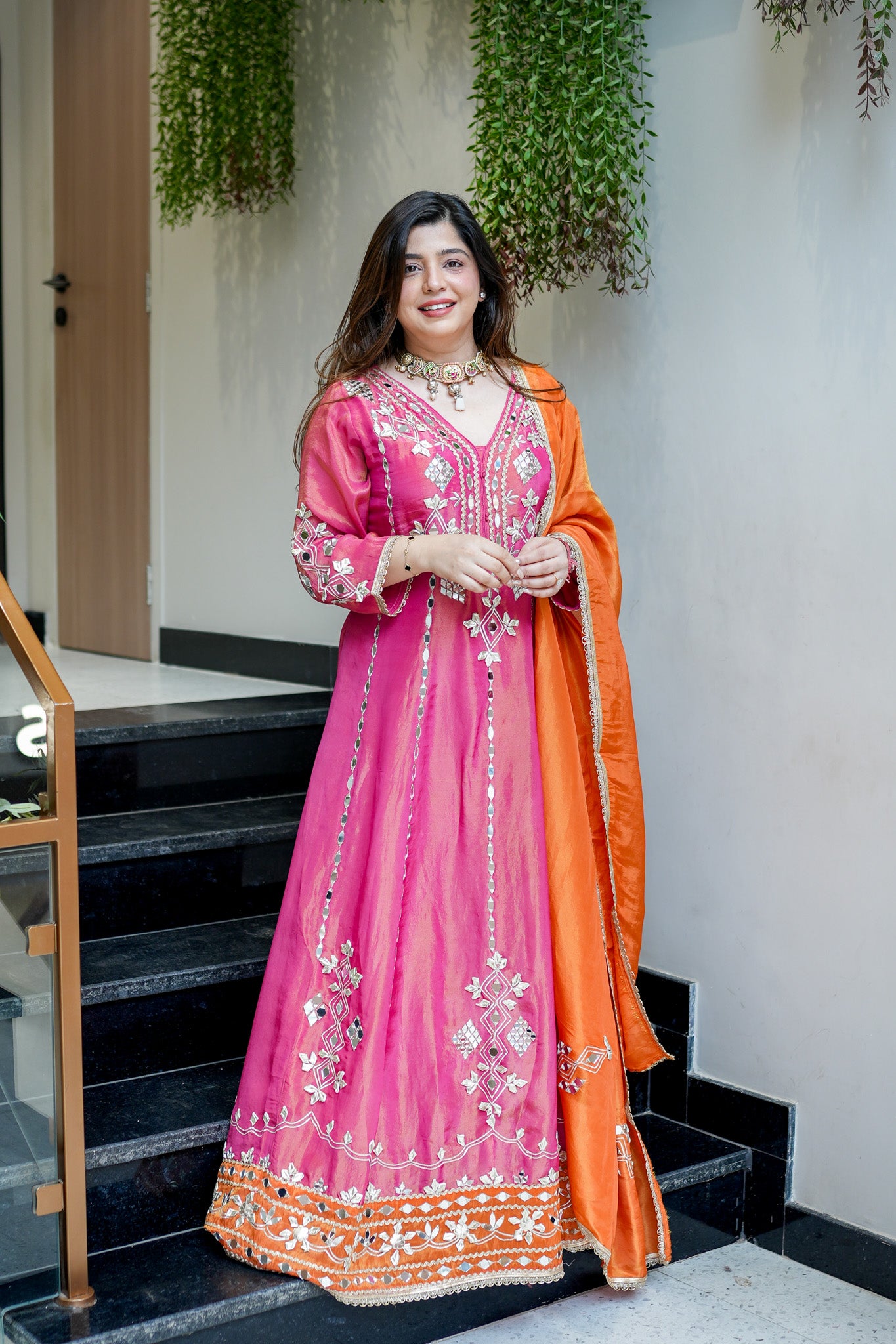 Taara Gotta And Mirror Detailing Anarkali
