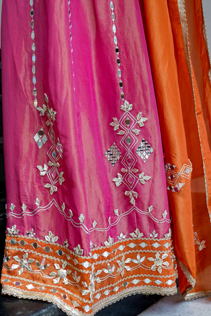 Taara Gotta And Mirror Detailing Anarkali