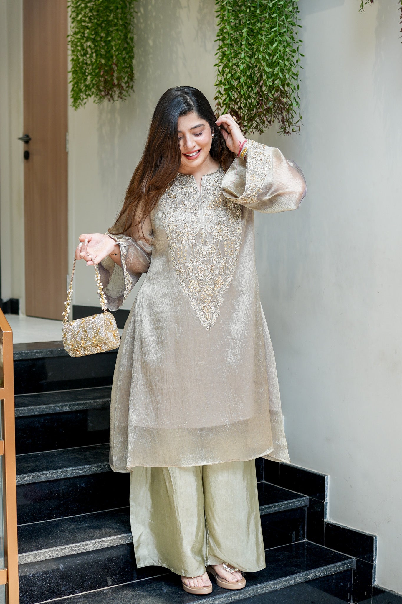 Risha Hand Embroidered Co ord Set