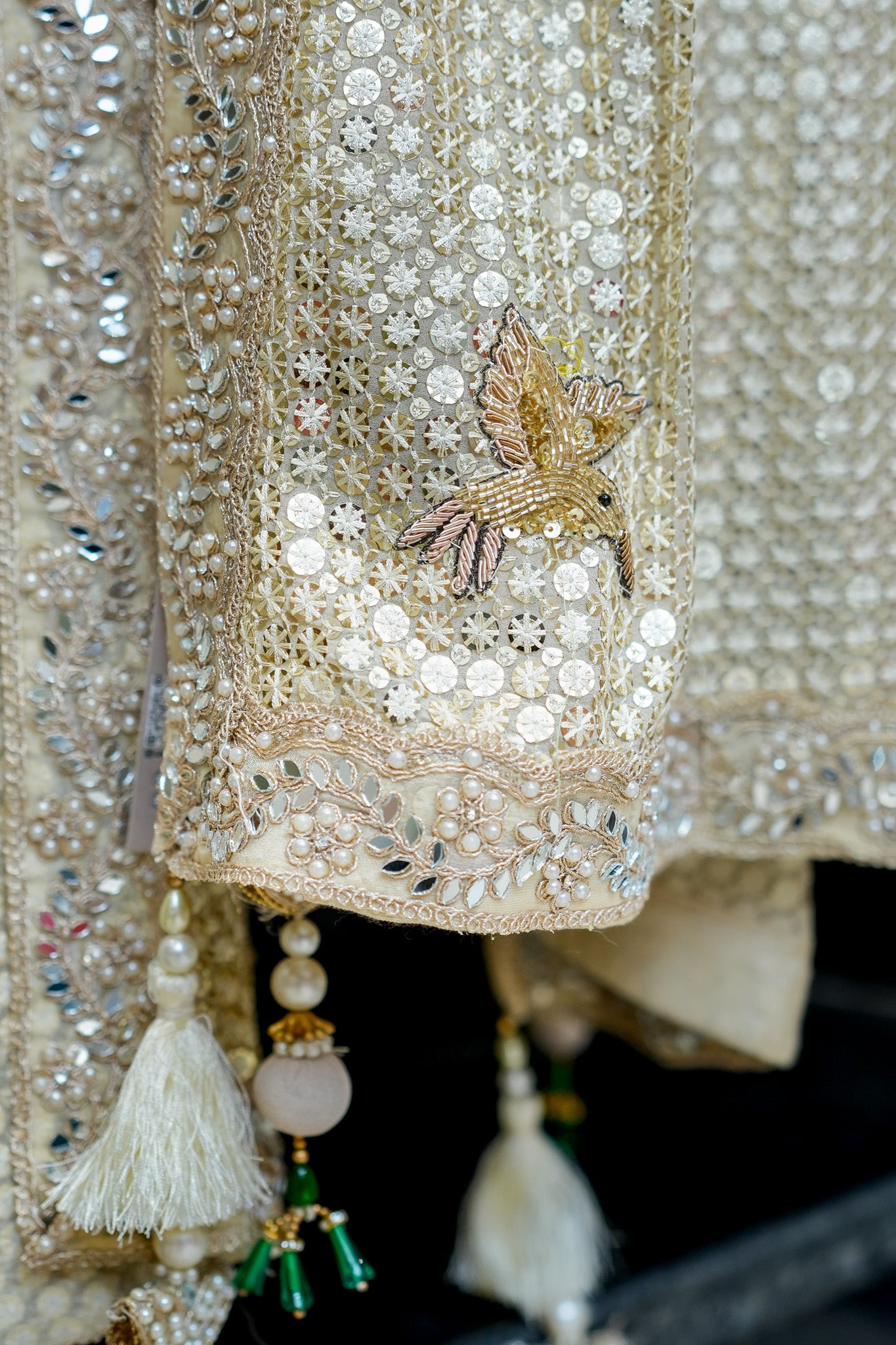 Aqsa Champagne Luxe Suit Set