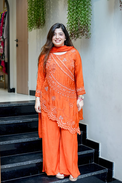 Neyara Embroidered Upside Down Suit Set