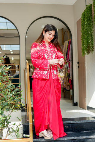 Amber Hand Embroidered Skirt Set