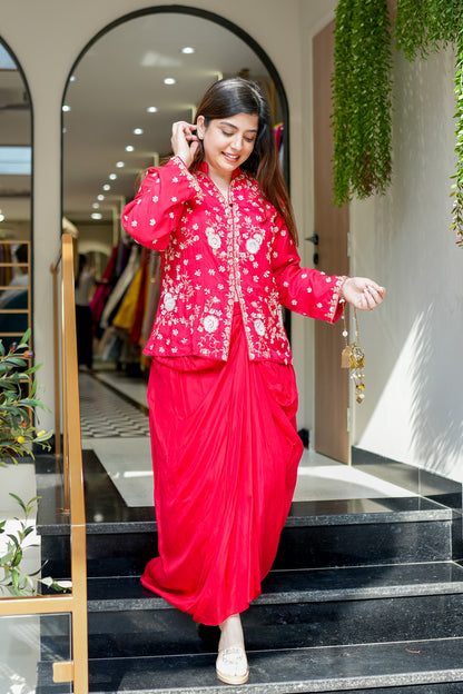 Amber Hand Embroidered Skirt Set