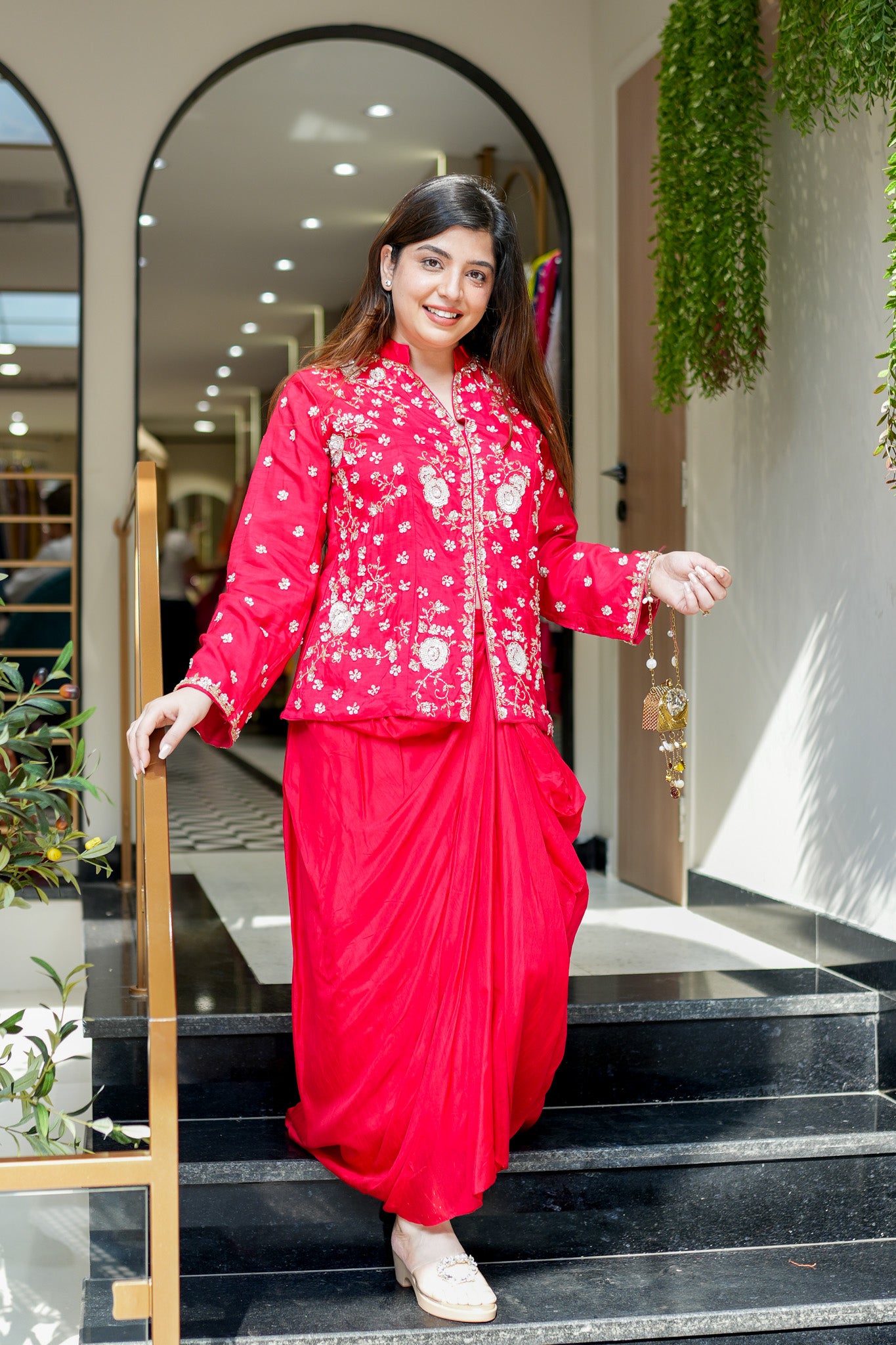 Amber Hand Embroidered Skirt Set