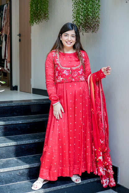 Aira Embroidered Anarkali Suit Set