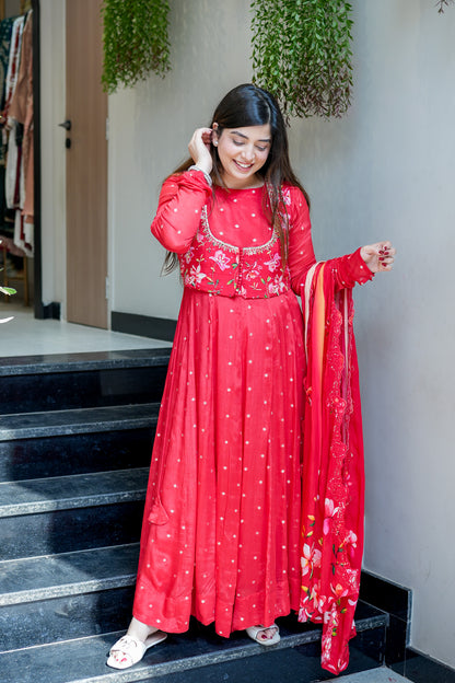 Aira Embroidered Anarkali Suit Set