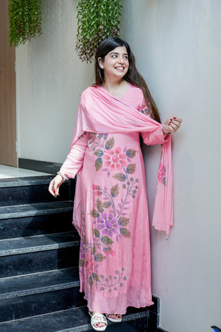 Aarika Hand Painted Anarkali Suit Set
