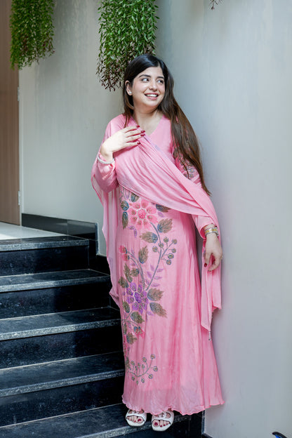 Aarika Hand Painted Anarkali Suit Set