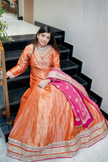 Darvini Voluminous Banarsi Anarkali