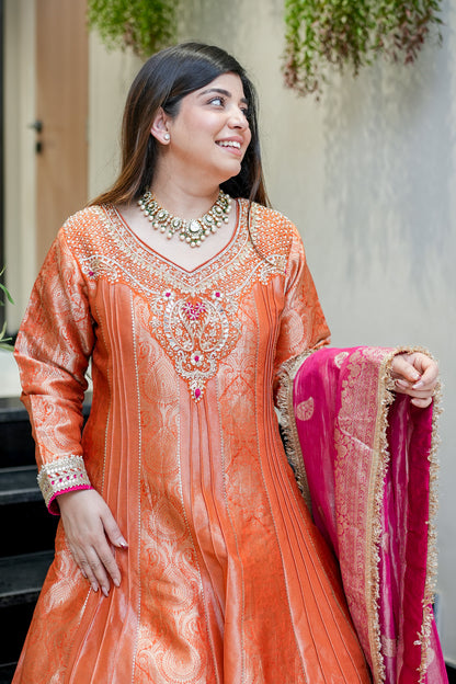 Darvini Voluminous Banarsi Anarkali