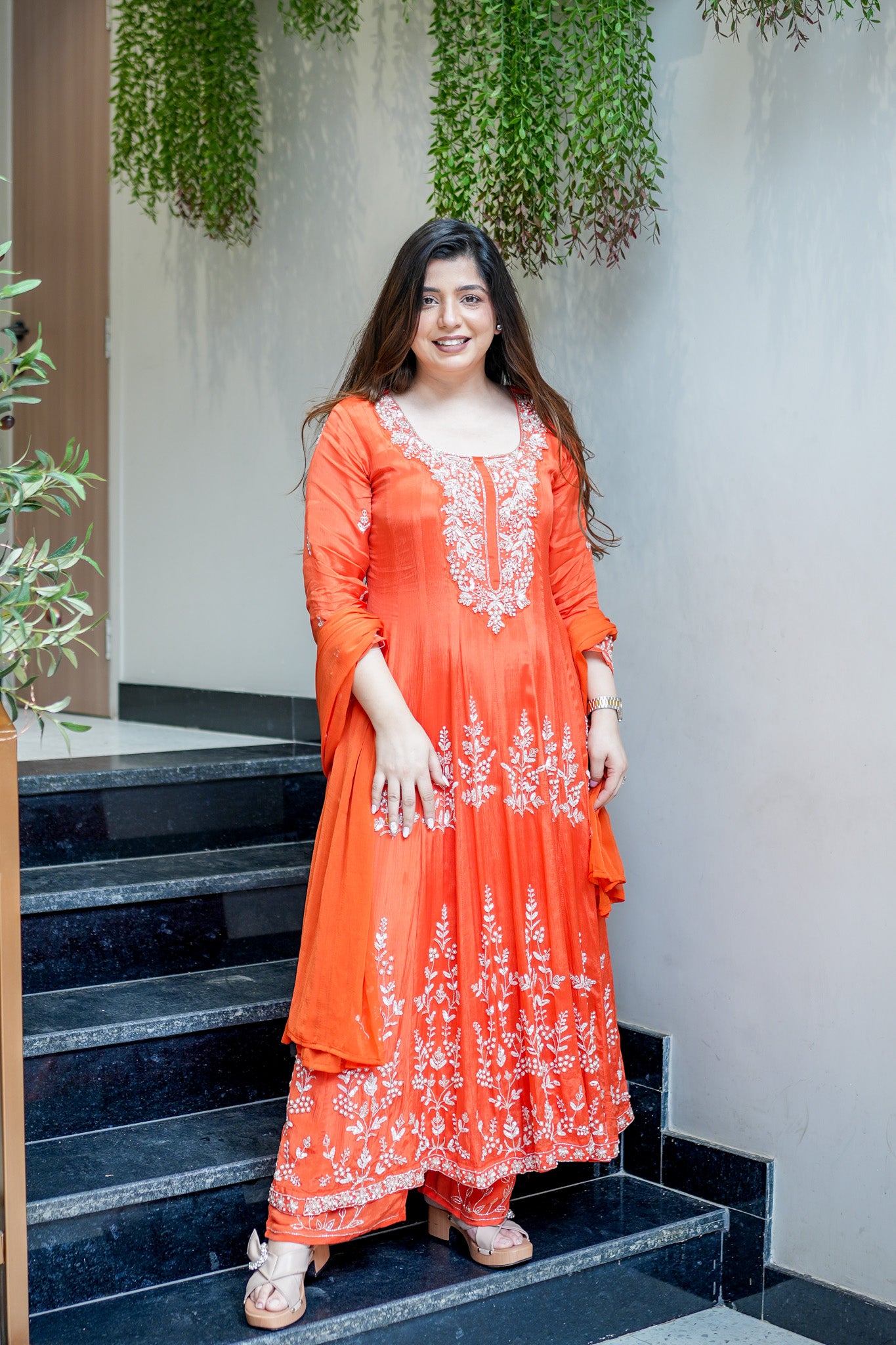 Navya Embroidered Anarkali Suit Set