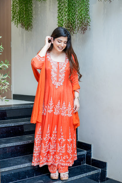 Navya Embroidered Anarkali Suit Set