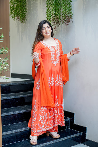 Navya Embroidered Anarkali Suit Set