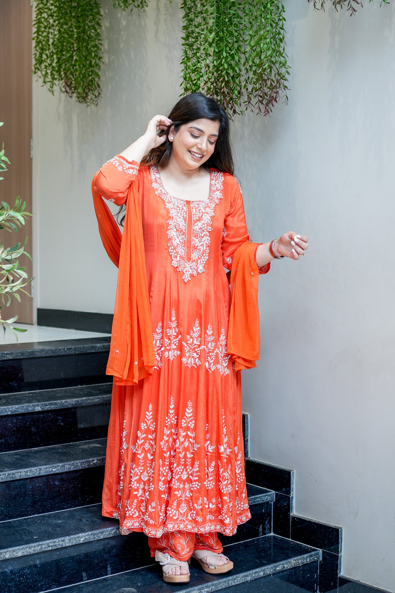 Navya Embroidered Anarkali Suit Set