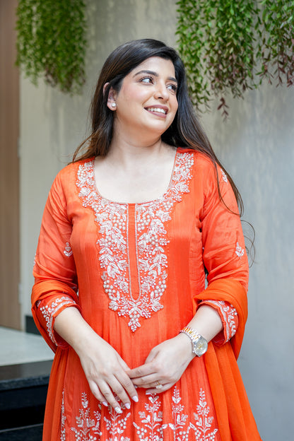 Navya Embroidered Anarkali Suit Set