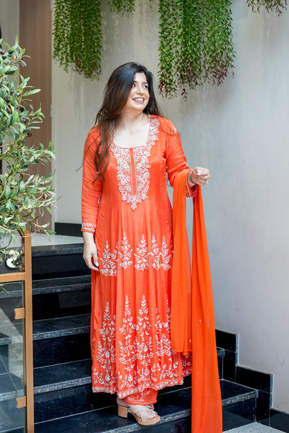 Navya Embroidered Anarkali Suit Set