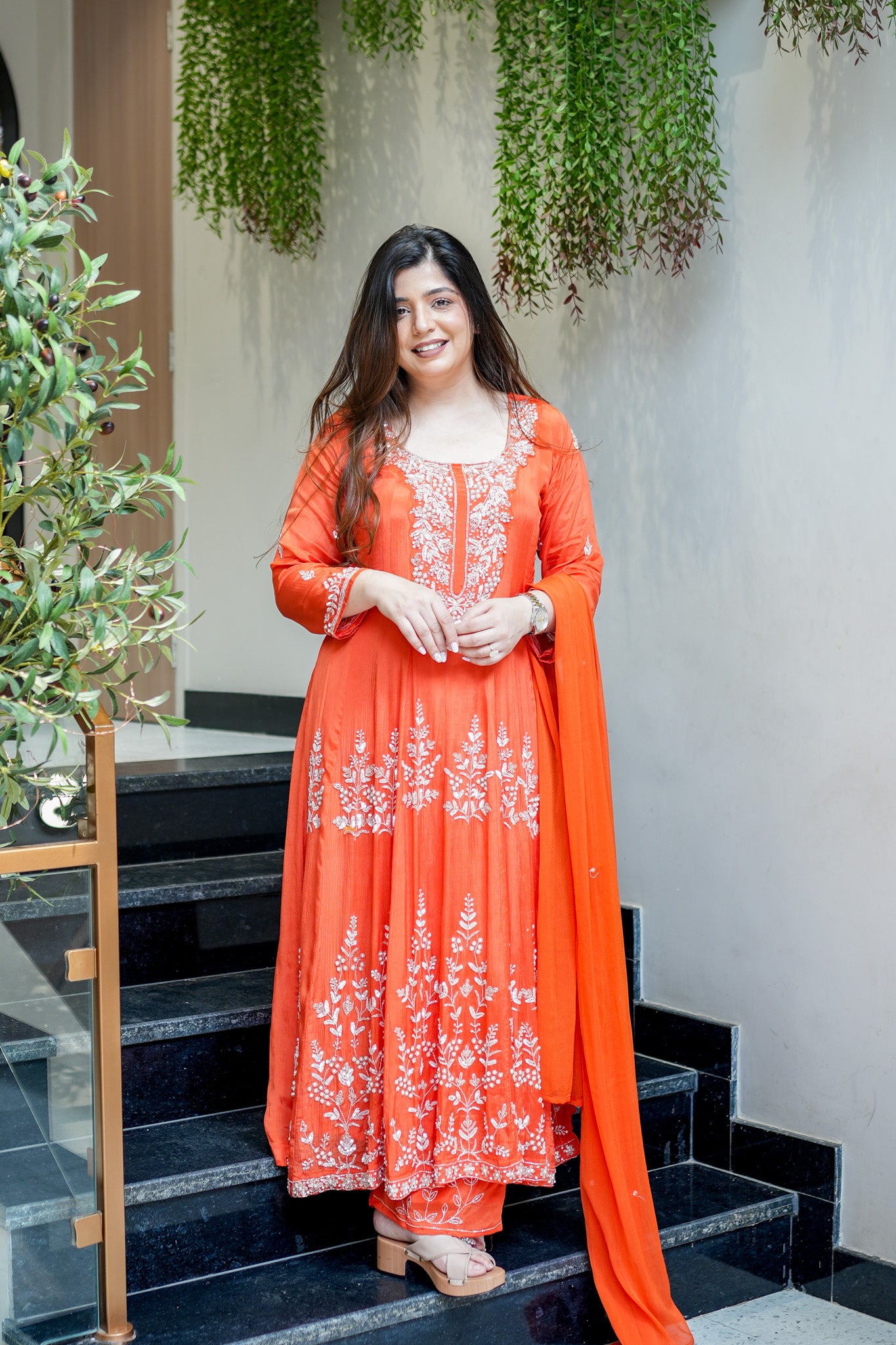 Navya Embroidered Anarkali Suit Set