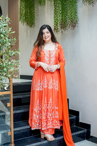 Navya Embroidered Anarkali Suit Set