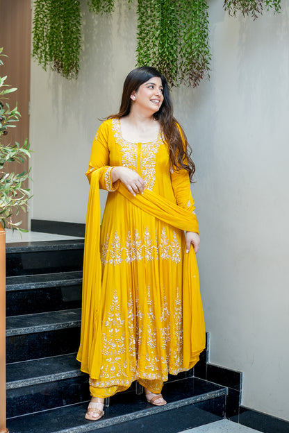 Navya Embroidered Anarkali Suit Set