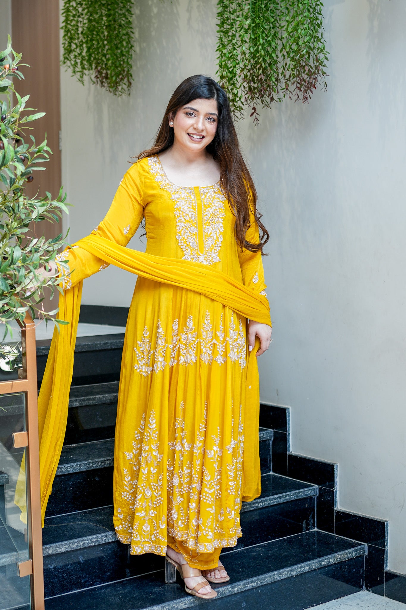 Navya Embroidered Anarkali Suit Set