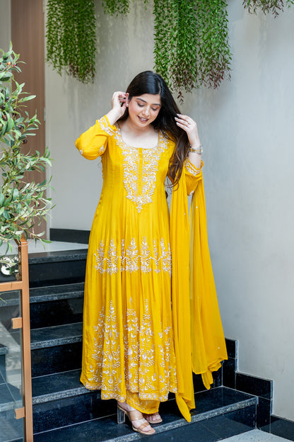 Navya Embroidered Anarkali Suit Set