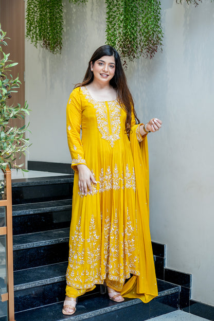 Navya Embroidered Anarkali Suit Set