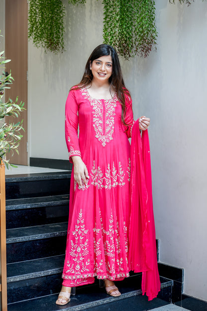 Navya Embroidered Anarkali Suit Set