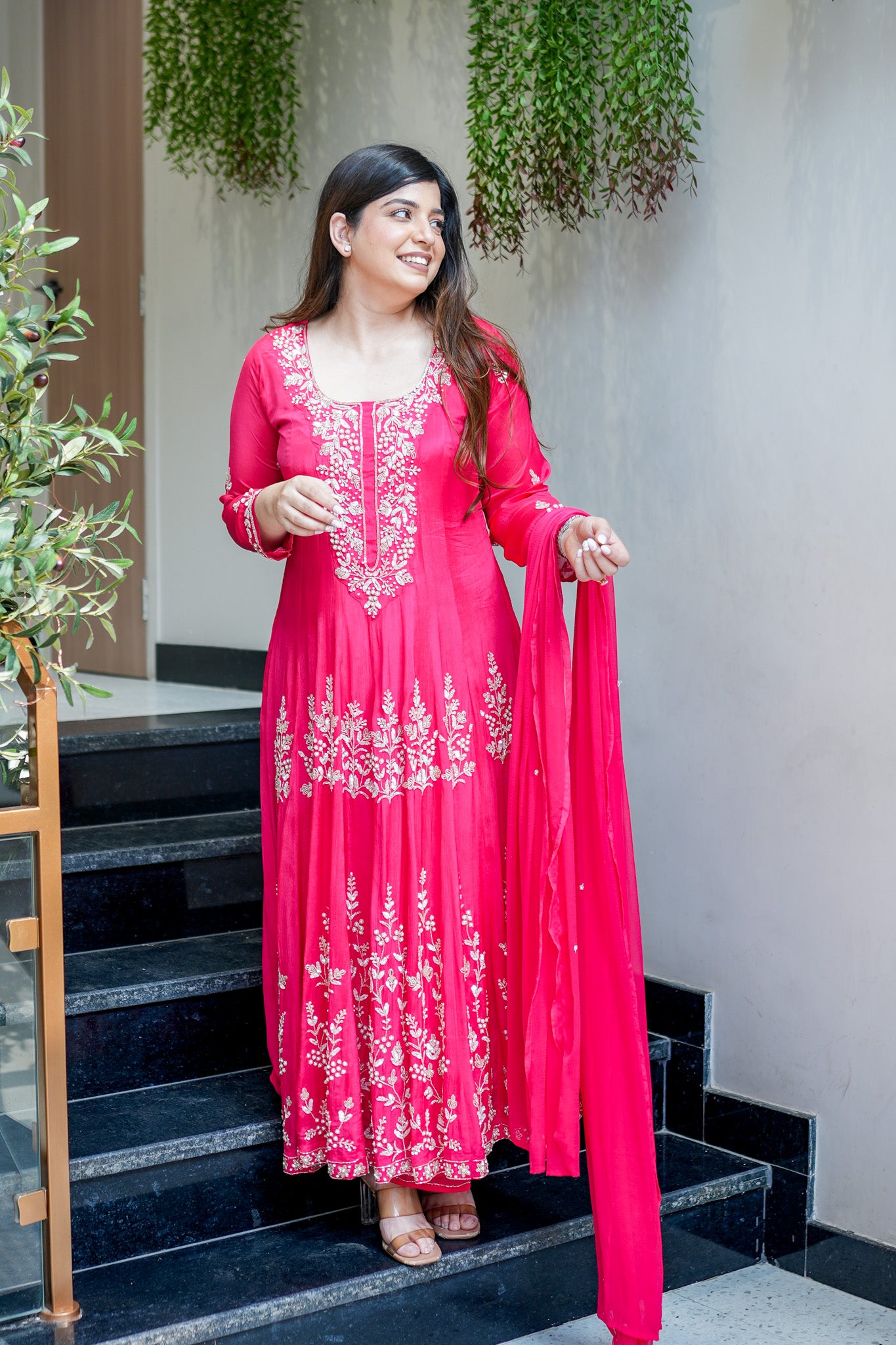 Navya Embroidered Anarkali Suit Set