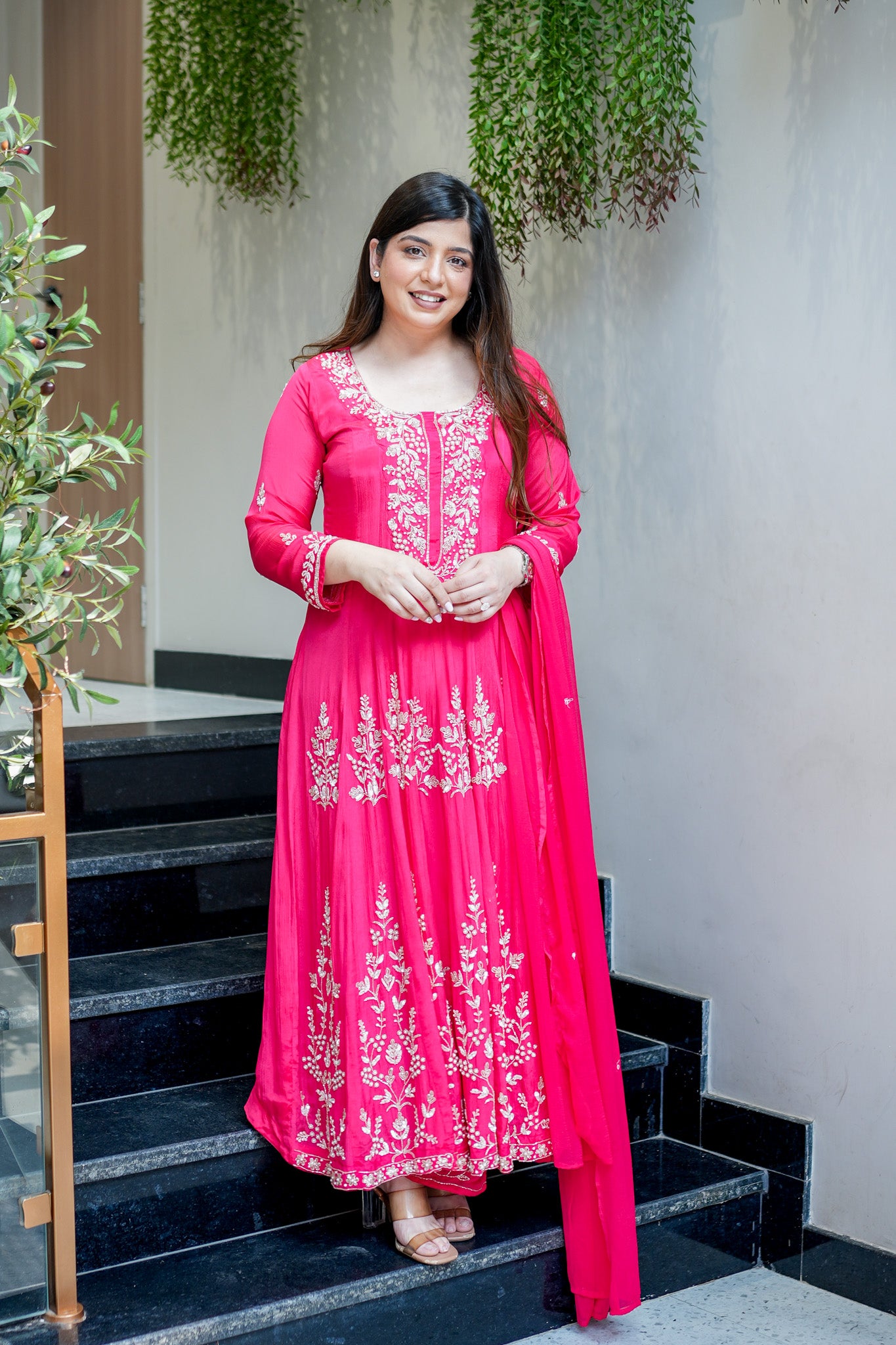 Navya Embroidered Anarkali Suit Set