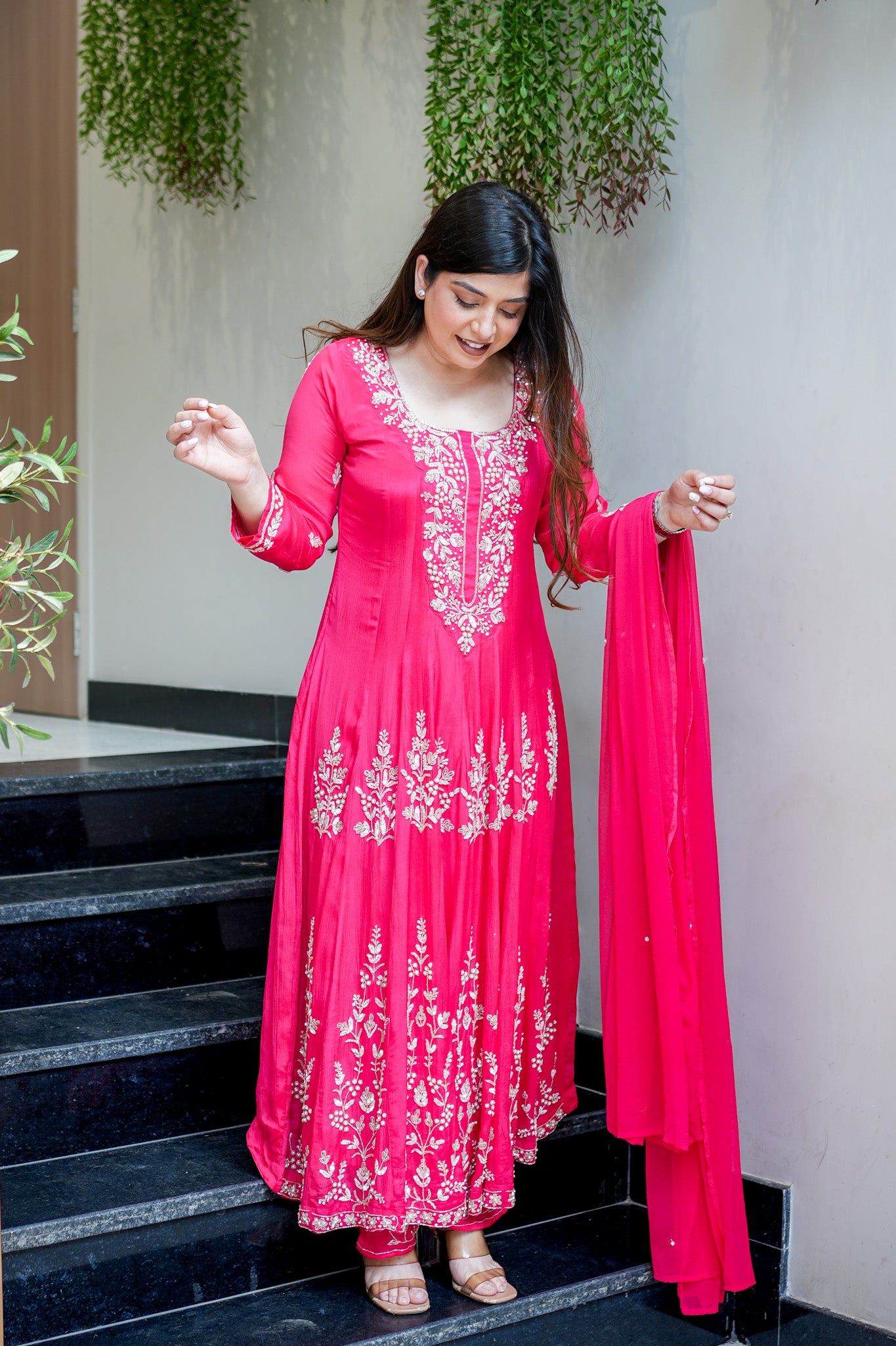 Navya Embroidered Anarkali Suit Set