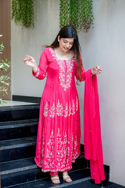 Navya Embroidered Anarkali Suit Set