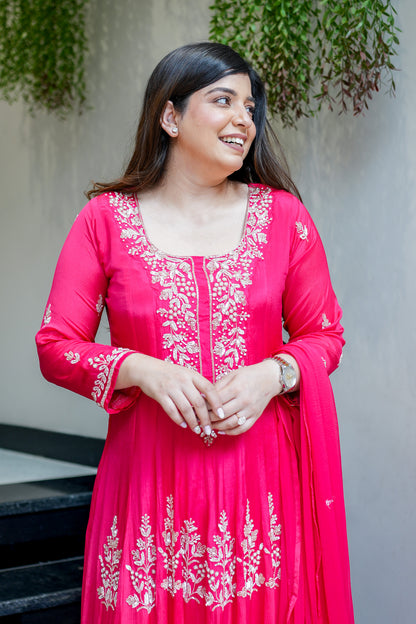 Navya Embroidered Anarkali Suit Set